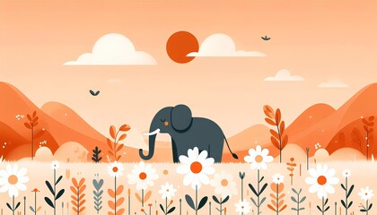 cute elephant animal illustration