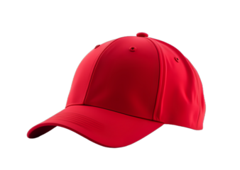 Red Baseball Cap on a Black Background