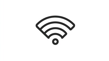 Simple black outline wifi icon on white background