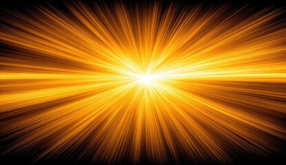 A radiant burst of golden light explodes outward from a central point, illuminating the dark background with powerful lines of energy.