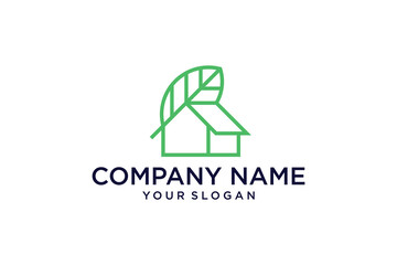 Eco house line icons. Green house icon.  Eco House Logo. Nature Green House, Leaf Home with Linear Outline Style. Eco Home symbol.