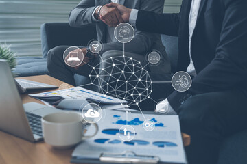 A visual of artificial intelligence network connecting AI, network, and system across a structured digital platform for seamless AI communication Vouch