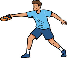 Man playing frisbee outdoors active lifestyle throwing disc sport game leisure activity