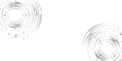 Abstract design featuring concentric circles and subtle textured details against white background.