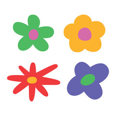 Colorful abstract flower vector set