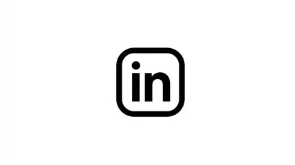 Black "in" inside rounded square against a plain white background; minimalistic