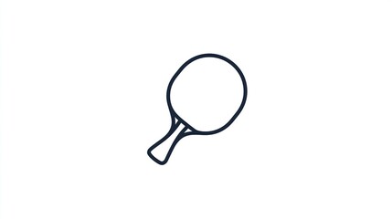 Simple line drawing of a ping pong paddle against a white background