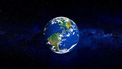 Fototapeta premium Vibrant Earth floating in the deep space, a stunning visual of our home planet with vivid continents and oceans, ideal for science or travel projects