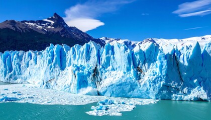 Majestic glacier towering over turquoise water