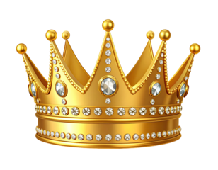 Golden crown, adorned with gems.  Luxury, regal, and ornate