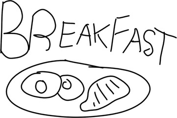Line Art Breakfast Food