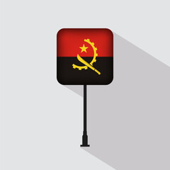 Angola Flag Pole Vector Illustration