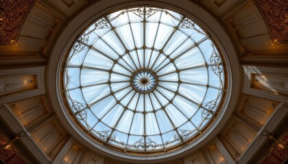 Ornate Glass Dome Ceiling