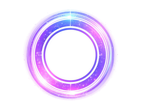 Circular, glowing, iridescent, ring graphic - Powered by Adobe