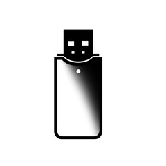 USB Flash Drive Symbol in Office Environment, Vector Graphic Design