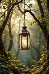 Hanging Lantern in Enchanted Forest