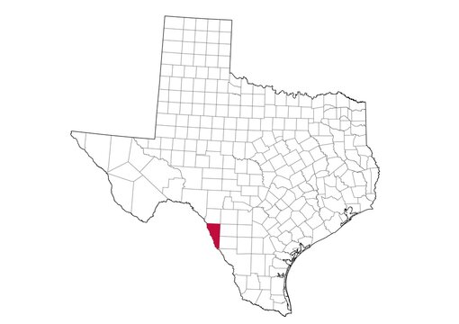 ocation Of Maverick County in Texas Map, USA