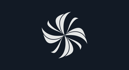 Abstract white floral design on dark background.