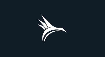 Modern abstract flying bird logo design icon.