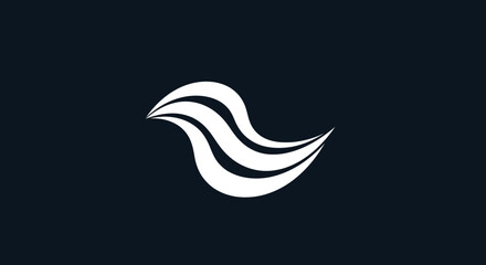 Abstract design of a stylized bird or wave elegant and modern.