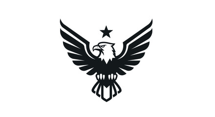 Stylized Black Eagle Emblem with a Star Above.