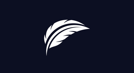 White feather quill pen writing symbol.