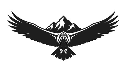 Majestic Eagle Soaring Above Mountain Peaks.