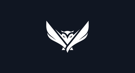 Majestic Owl Wings Spread Logo Design.