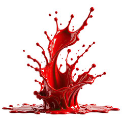 Dynamic explosion of vibrant red liquid against black background