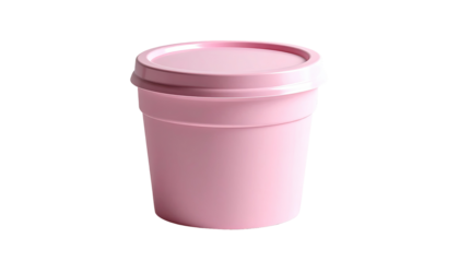 A single, solid-colored, light-pink plastic container with a lid