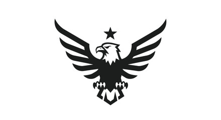 Majestic Eagle with Wings Spread Wide Open.