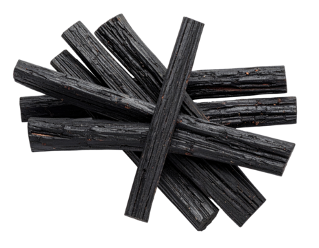 Dark,  black  sticks  clustered