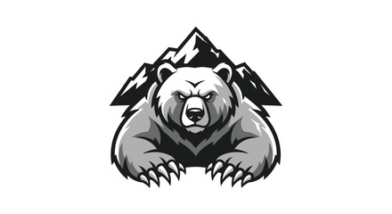 Powerful Grizzly Bear Front View.