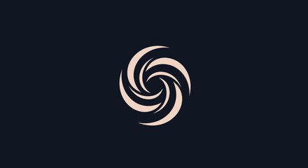 Abstract Swirl Logo Design with Dynamic Crescent Shapes.