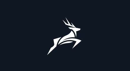 Abstract Deer Silhouette Design.
