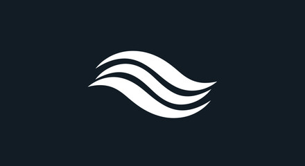 Abstract flowing white lines symbol representing movement and energy.