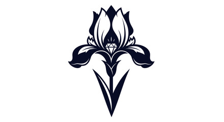 Ornate Iris Flower Design.