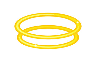 Naklejka premium Two golden rings, overlapping, appearing as a halo