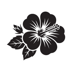 Hibiscus Flower Silhouette Vector Illustration