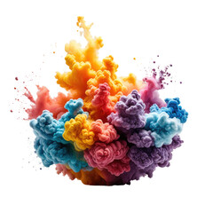 Obraz premium Colorful, swirling abstract artwork resembling vibrant smoke or clouds on black