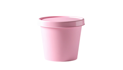 Single, solid pink plastic container with lid