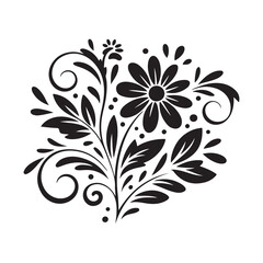black and white floral design