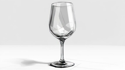 Obraz premium Elegant Wine Glass Sketch - A Study in Light and Shadow.