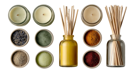 Aromatherapy Essentials with Candles and Natural Ingredients for Relaxation