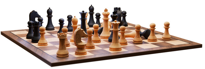 chess pieces isolated on white