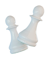 White Pawn Chess isolated on transparent background