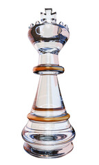 glass chess piece isolated on transparent background