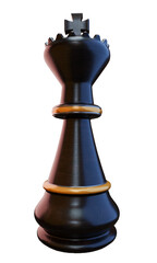black chess king isolated on transparent background