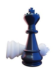chess pieces on white background isolated on transparent background
