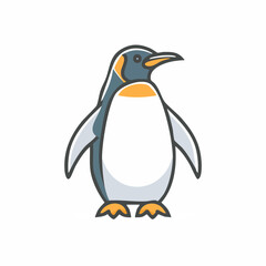 Fototapeta premium Vector illustration of cute penguin cartoon isolated on white background